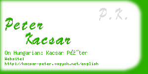 peter kacsar business card